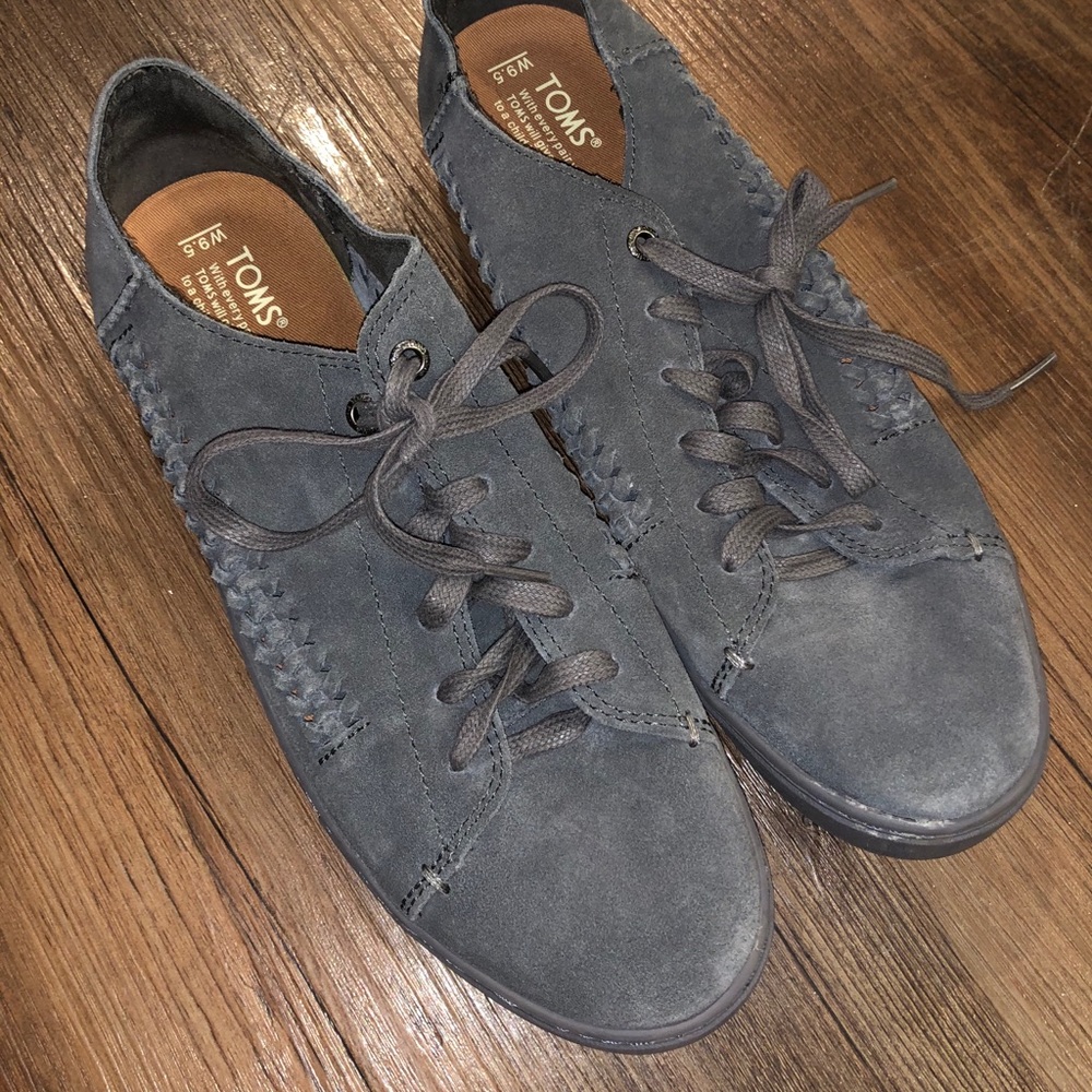 Toms gray suede leather sneakers